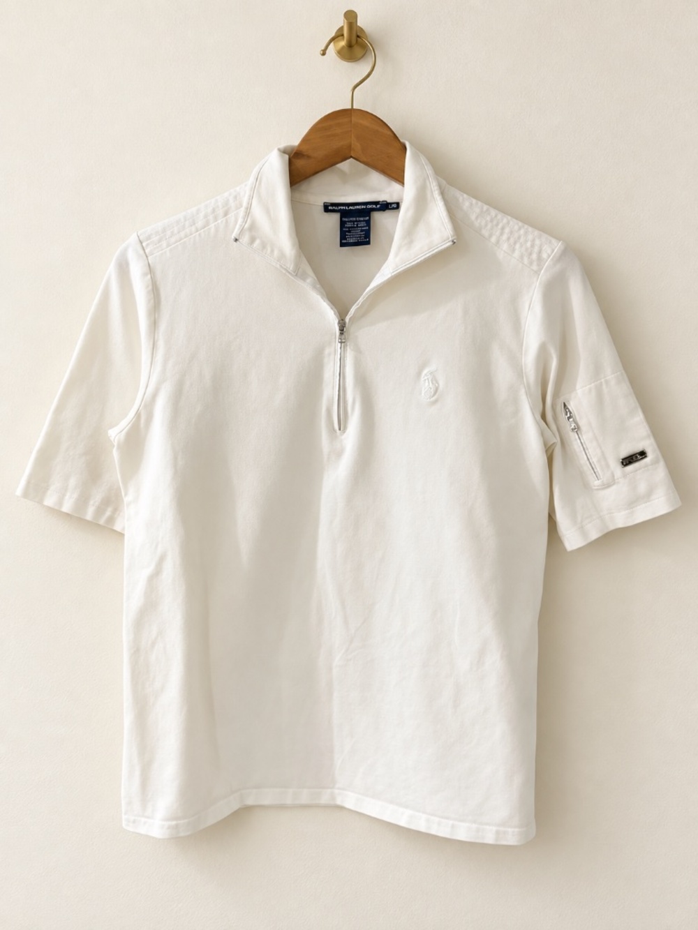 Ralph Lauren Golf Women’s Ivory/White Quarter Zip Polo Shirt Size L